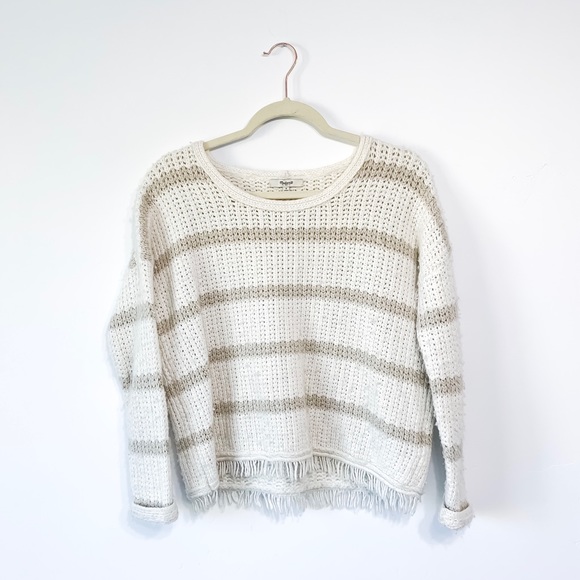 Madewell Sweaters - Madewell Esther Pullover Fringe Striped Sweater